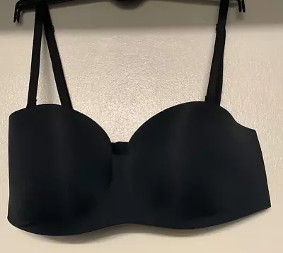 New Ex M&S Padded Non-Wired Multiway Strapless Bra 32B Black  • £7.99