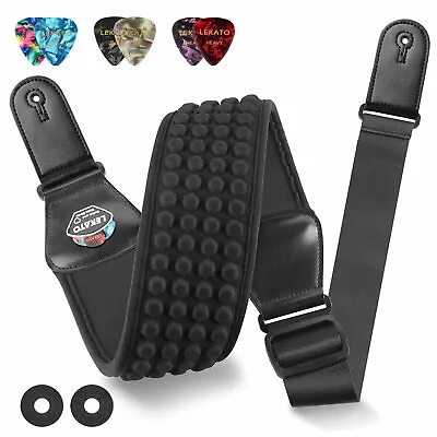 $27.99 • Buy LEKATO Electric Guitar Bass Strap 3  Wide Pad 45  To 55  With 6 Picks 2 Locks