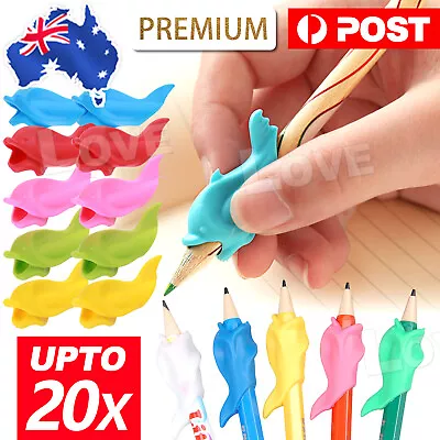 Up 20x Children Pencil Holder Pen Writing Aid Grip Posture Correction AU • $4.85