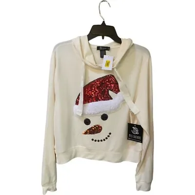 Womens  Miss Chevous Snowman Christmas Hoodie Sz Large NWT • £17.37