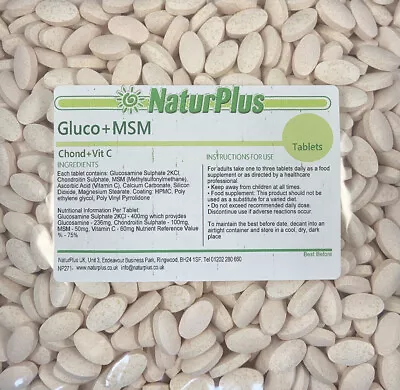 £30.99 • Buy Glucosamine Chondroitin MSM And Vitamin C - 1000 Tablets - By NaturPlus