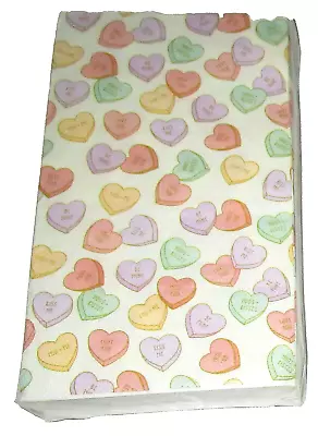 VALENTINE'S DAY Guest Napkins~ 32 Ct~4 1/4 X 7 3/4 ~CONVERSATION HEARTS [Paper] • $9.89