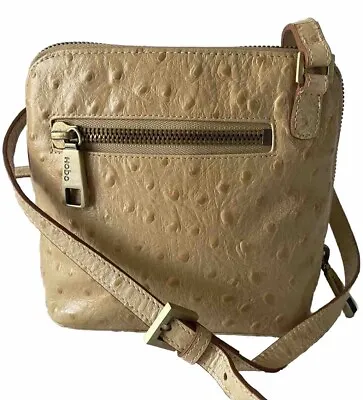 HOBO Original Leather Crossbody Shoulder Bag Purse Ostrich Embossed Vintage Y2k • $34.99