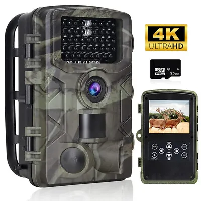 36MP Trail Hunting Camera  4K Motion Activated Waterproof No Glow Night Vision • $34.99