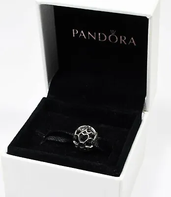 £16.99 • Buy Authentic Pandora Sterling Silver Open Hearts Charm With Box & Bag