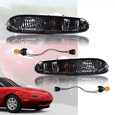 Fit For 1990-1997 MX-5 Miata Smoke Front Bumper Signal Corner Lights Left+Right • $19.86