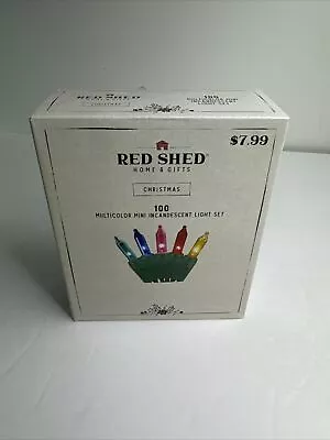 Nib Red Shed 100 Multicolor Mini Incandescent Christmas Lights Set Green Wire • $4.99