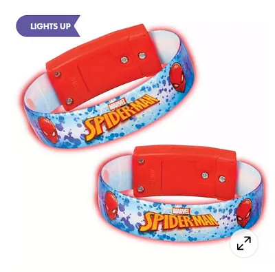 SPIDERMAN HAPPY BIRTHDAY Party LIGHT UP BRACELETS 4pcs Favors Marvel Superhero • $8.95