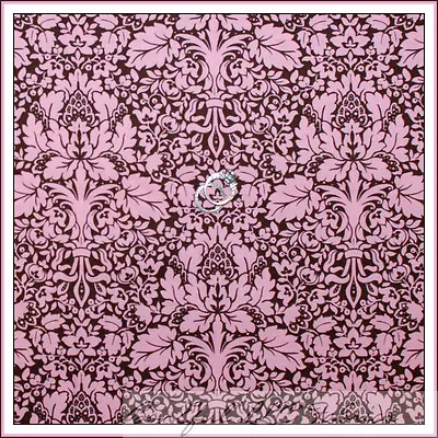 BonEful Fabric FQ Cotton Quilt Pink Brown Flower Damask VTG Garden Cottage Toile • $3.67