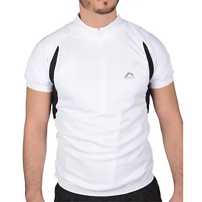 £7.49 • Buy More Mile Mens Cycling Jersey White Half Zip Short Sleeve Cycle Top Bike Ride