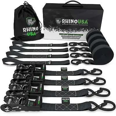 Rhino USA 1.6  X 8' HD Ratchet Tie-Down Set (4-Pack) - For UTV ATV SXS • $59.99