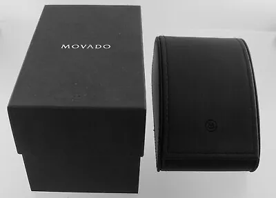 Movado Black Leather Watch Inner & Outer Box Set 705 • $54.99