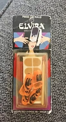 Vintage Elvira Mistress Of The Dark Press On Nails New In Package Halloween • $10