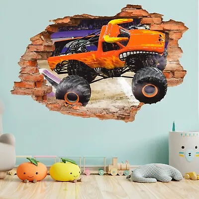 Monster Truck Wall Decal Big Truck Wall Sticker Wall Decor Bull Truck Race • $33.50