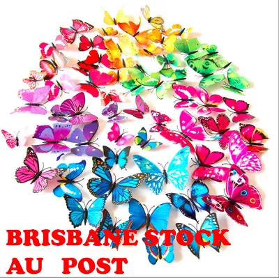 $3.95 • Buy 12PCS 3D Butterfly Wall Decal Magnet Removable Sticker Kids Nursery Decoration