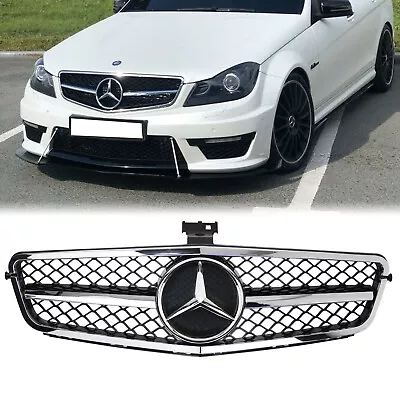 AMG Sty Chrome Front Grille Grill For Mercedes Benz W204 C-Class C250 C300 08-14 • $79.99