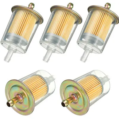 5PCS 3/8  Clear Plastic Fuel Filters Universal Motorcycle Inline Gas Fuel Line • $9.89