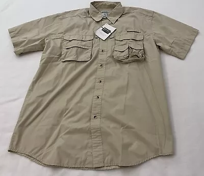 LL Bean Fishing Shirt Men’s Size L-Tall Button Up Short Sleeve Vented  Buzz Off • $24.99