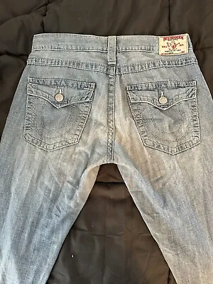 True Religion Cameron Boyfriend Jeans Light Wash Distressed Size  28 • $45