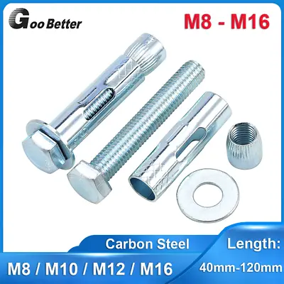 M8 M10 M12 M16 Sleeve Anchor Fixing Expansion Hex Head Bolt For Concrete Masonry • £1.19