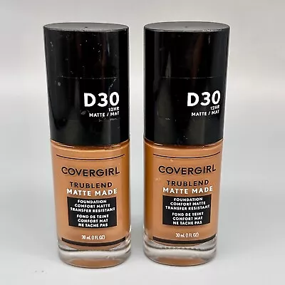 Covergirl TruBlend Matte Made 12 Hr Liquid Foundation #D30 Bronze 2PK X 1 Oz • £13.68