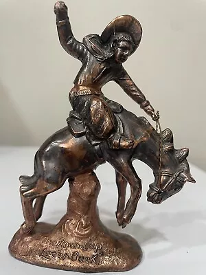 Vintage Metal Copper Color Cowboy On Horse Statue 4” X 3.5” Made In Japan. • $10