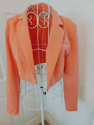 Ladies OH POLLY Short Stylish Light Orange Jacket UK Size 6 Lovely Clean Item • £6