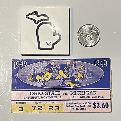 1949 Michigan V Ohio State THE GAME Original Football Ticket Stub OSU UofM FR- • $75