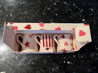 £53 • Buy RARE Emma Bridgewater 3 Mini Mugs With Candle HEARTS,STARS,STRIPES