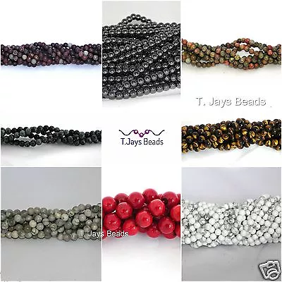 4mm Semi Precious Gemstone Rounds Beads Jewellery Making (approx. 89 - 97 Beads) • £7.64