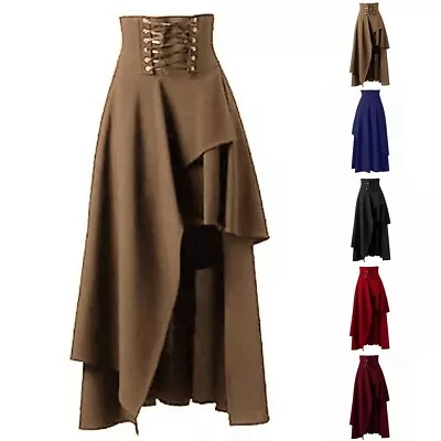 Elegant Victorian Burlesque Black Bustle Skirt Gothic Steampunk Corset • $44.72