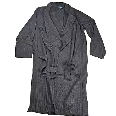 Polo Ralph Lauren Robe Men's S/M Black Check Pockets Cotton Lightweight Thin • $16