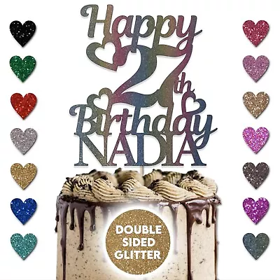 Personalised Happy Birthday Cake Topper Custom Cake Decoration 21st 27th 70th • £2.79