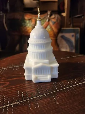 Vintage Avon Milk Glass Bottle Decanter The Capitol After Shave Cologne • $2