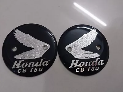 $42 • Buy HONDA CB 160 Gas Tank  Emblem BADGE Silver Pair