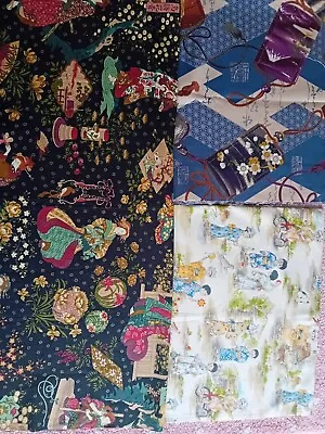 Fabric FQ X 3  100% Cotton Quilt Quality Japanese Theme  • £0.99