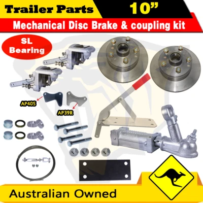 $350 • Buy 10  Natural 5 Studs Boat Box Trailer Mechanical Disc Brake Coupling Kit Complete
