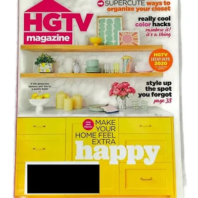 HGTV Magazine Jan Feb 2020 Make Your Home Feel Extra Happy Color Hacks Closet  • $7.19
