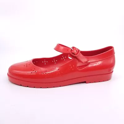 Melissa Flats Women's 6 Red Mary Jane Jelly Rubber Shoes Buckle • $29.99