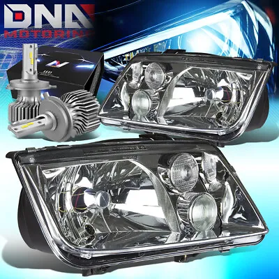 For 1999-2005 Vw Jetta/bora Headlight+fog W/led Kit Slim Style Chrome Housing • $124.32