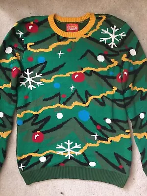 Mens Crazy Christmas Tree Jumper Ugly Sweater Festive Novelty Unisex Fit XL • £23.99