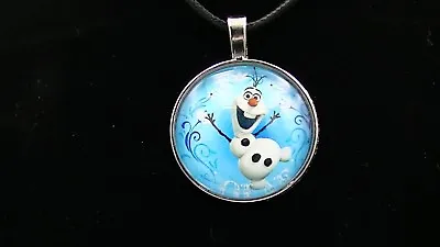 £3.49 • Buy Olaf Frozen Tibet Necklace Classic Disney Pendant Leather Chain Brand New Item