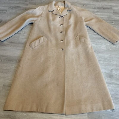 $79.99 • Buy L.C. Mae's Vintage Women's Ivory 100% Camel Hair Trench Coat Size Medium/Large