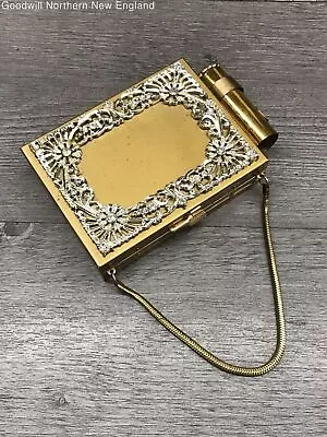 Vintage Makeup Compact Wristlet Purse Gold Tone Sparkle 4.5  X 2.5  X 1  • $15.50