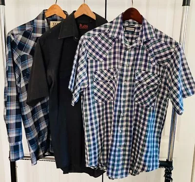 Mens Western Shirts Lot 1 Ely Catelman 1 Plains 1 Stoneriver • $10