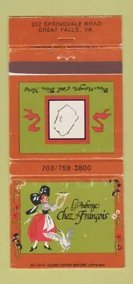 Matchbook Cover - L'Auberge Chez Francois Great Falls VA WEAR 30 Strike • $3.99