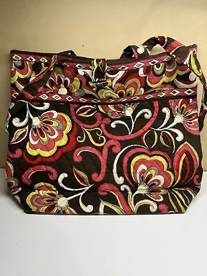 Vera Bradley Puccini  Tote Brown Pink Yellow White Shoulder Bag  • $11