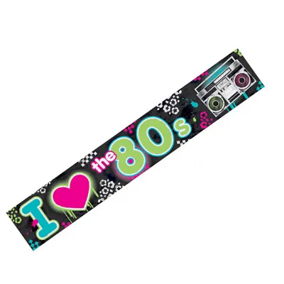 1980s Party Banner Bunting Decoration I Love The 80s Party Decorations Banners • £3.99