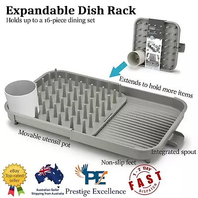 Dish Drying Rack Extendable Cutlery Dryer Drainer Holder Movable Utensil Pot Duo • $50.47