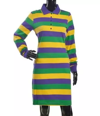 Womens Large Classic Mardi Gras Dress With Pockets Purple Green Gold • $55.99